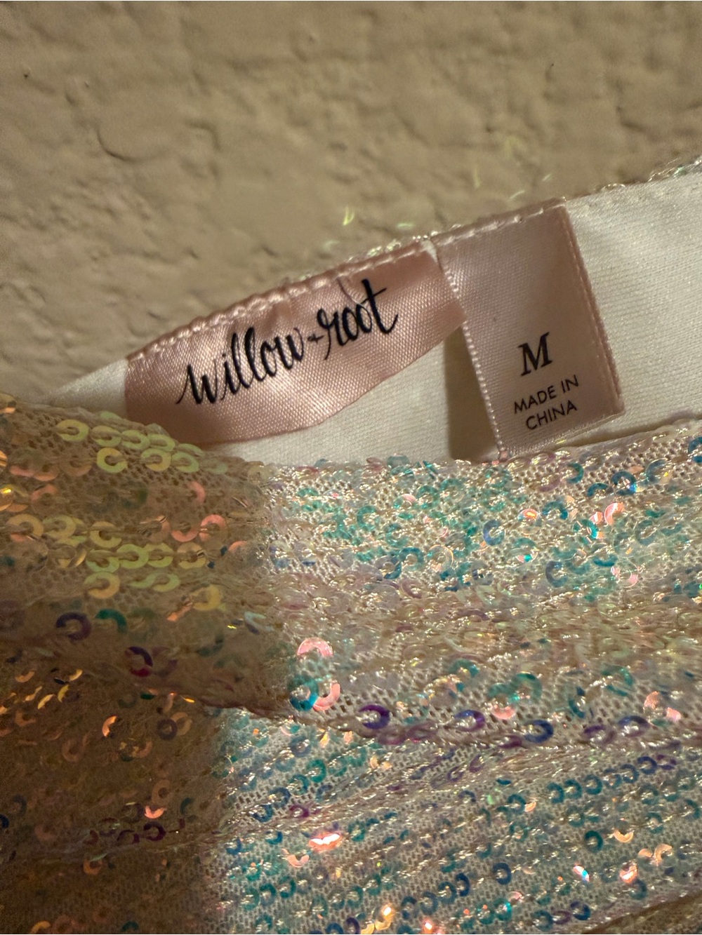 Willow root Iridescent Sequin Long Sleeve Wrap Top - Pearl Multi - Picture 6 of 6